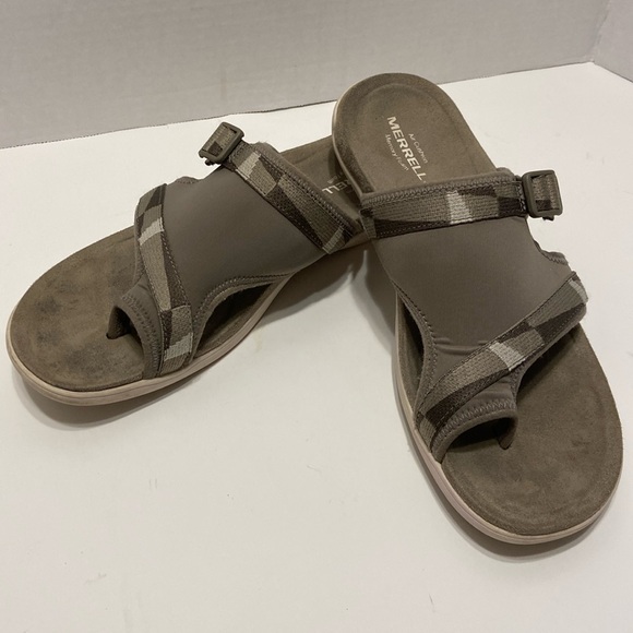 Merrell Shoes - Merrell Women’s District 3 Toe Loop Slide Sandals Brindle Size 10